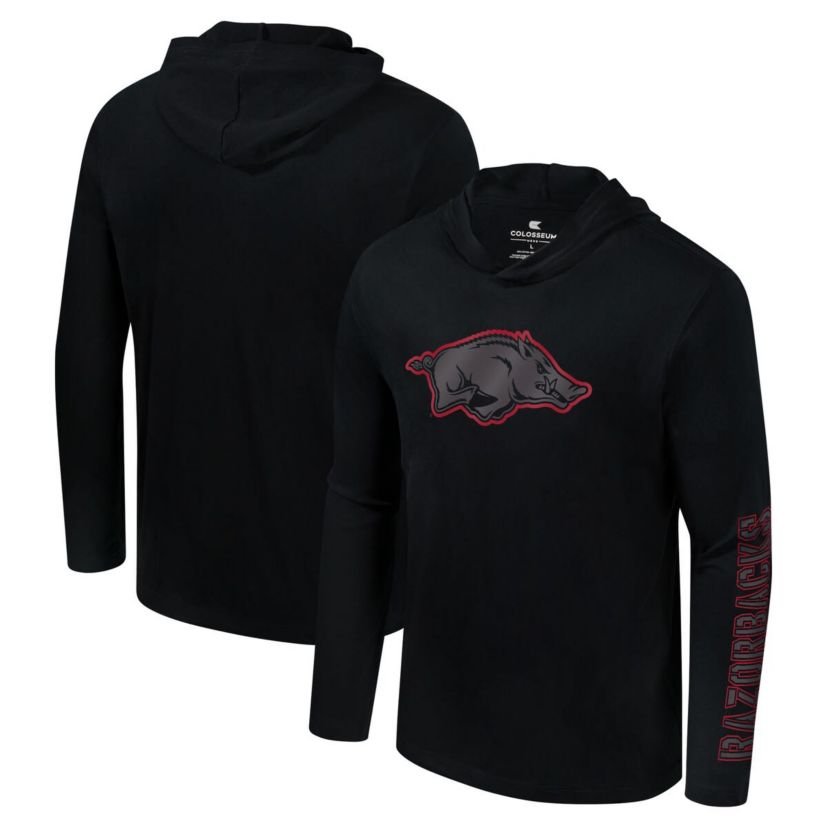 NCAA Arkansas Razorbacks Color Pop Active Blend 2-Hit Long Sleeve Hooded T-Shirt