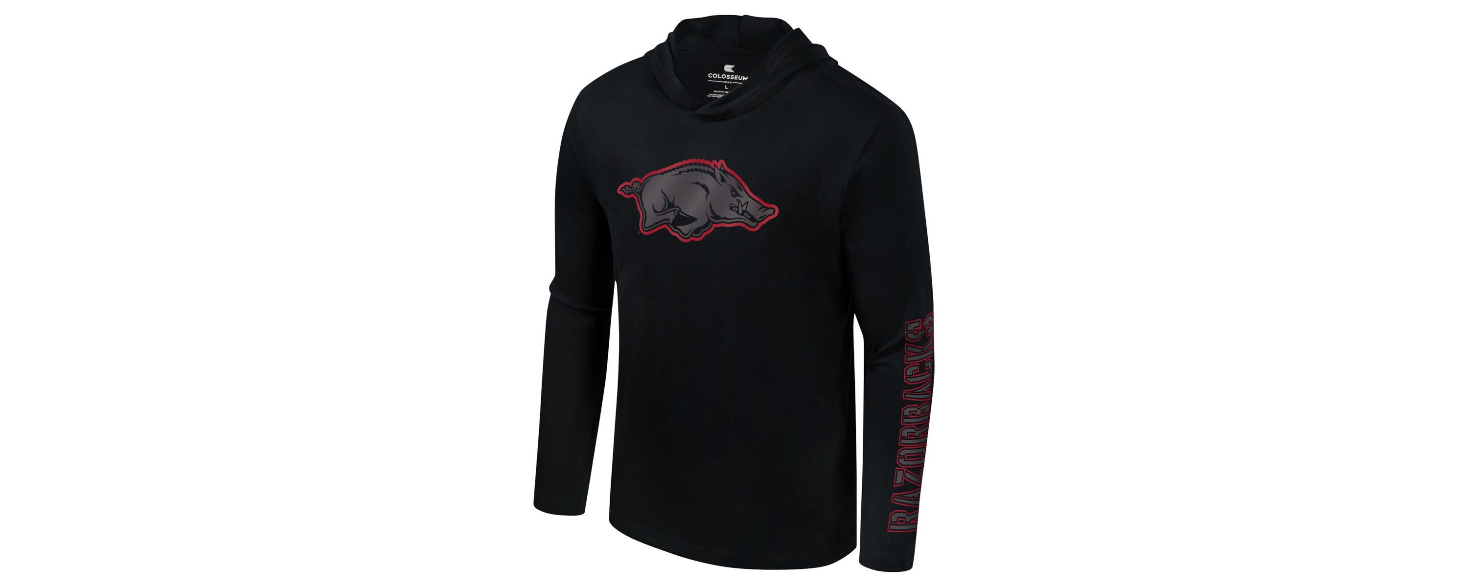 NCAA Arkansas Razorbacks Color Pop Active Blend 2-Hit Long Sleeve Hooded T-Shirt
