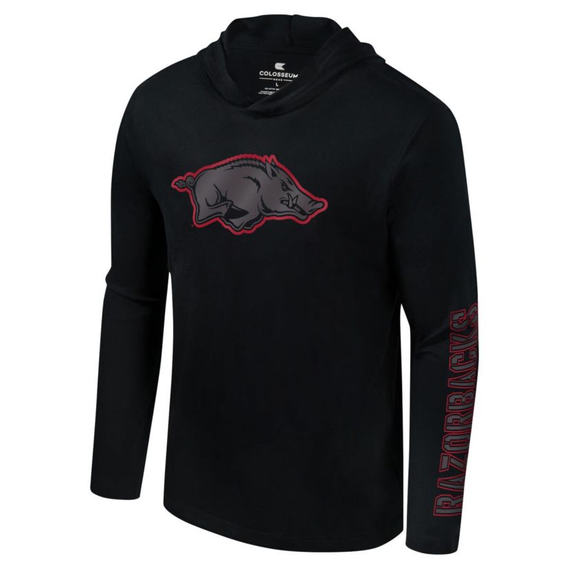 NCAA Arkansas Razorbacks Color Pop Active Blend 2-Hit Long Sleeve Hooded T-Shirt