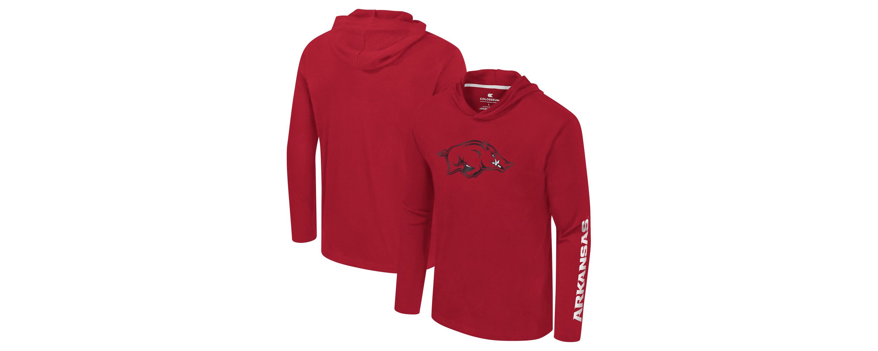 NCAA Arkansas Razorbacks Logo Lockup Active Blend Long Sleeve T-Shirt Hoodie