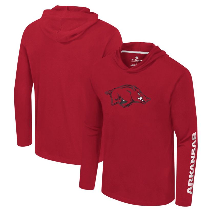 NCAA Arkansas Razorbacks Logo Lockup Active Blend Long Sleeve T-Shirt Hoodie