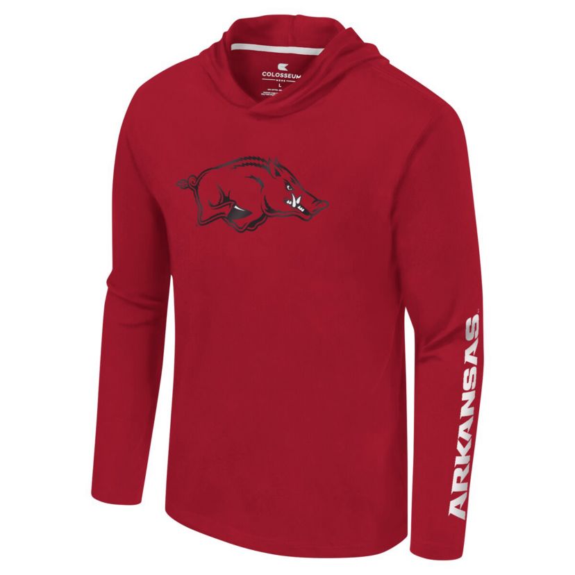 NCAA Arkansas Razorbacks Logo Lockup Active Blend Long Sleeve T-Shirt Hoodie