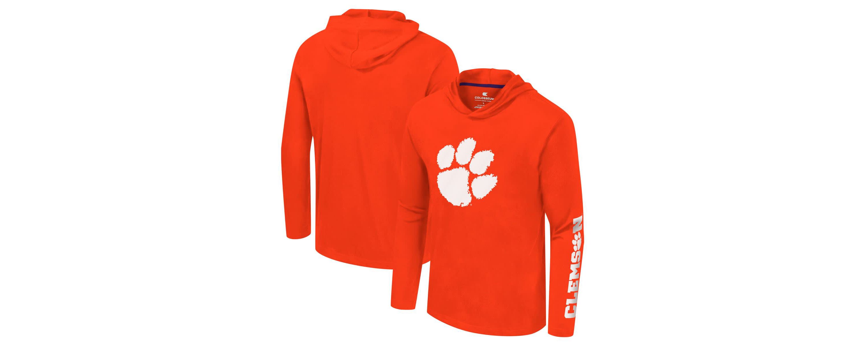 NCAA Clemson Tigers Logo Lockup Active Blend Long Sleeve T-Shirt Hoodie