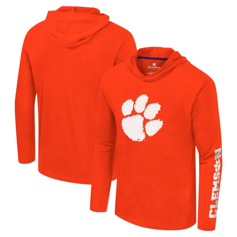 NCAA Clemson Tigers Logo Lockup Active Blend Long Sleeve T-Shirt Hoodie