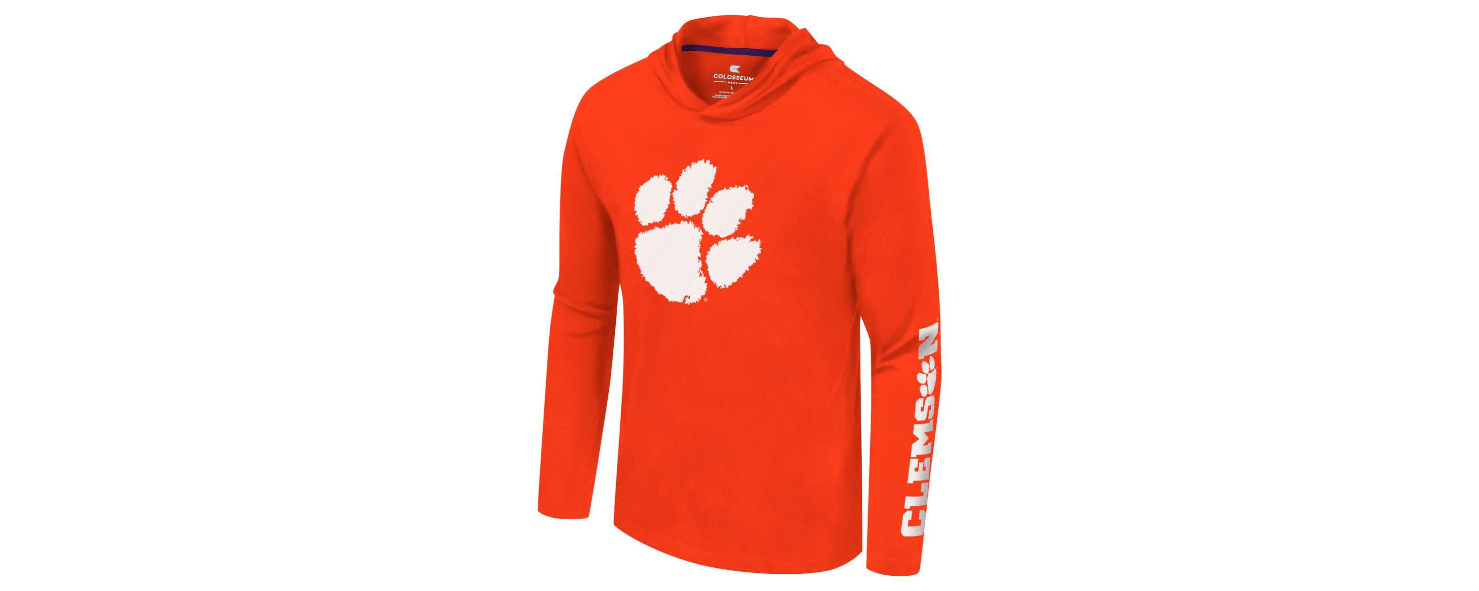 NCAA Clemson Tigers Logo Lockup Active Blend Long Sleeve T-Shirt Hoodie
