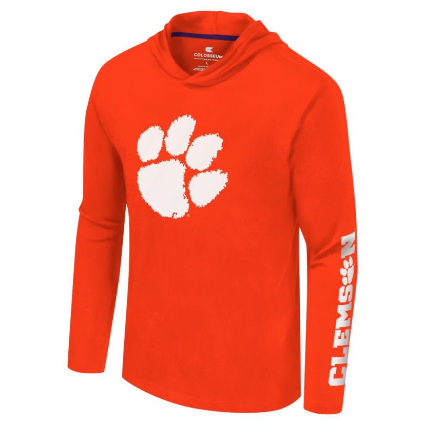 NCAA Clemson Tigers Logo Lockup Active Blend Long Sleeve T-Shirt Hoodie