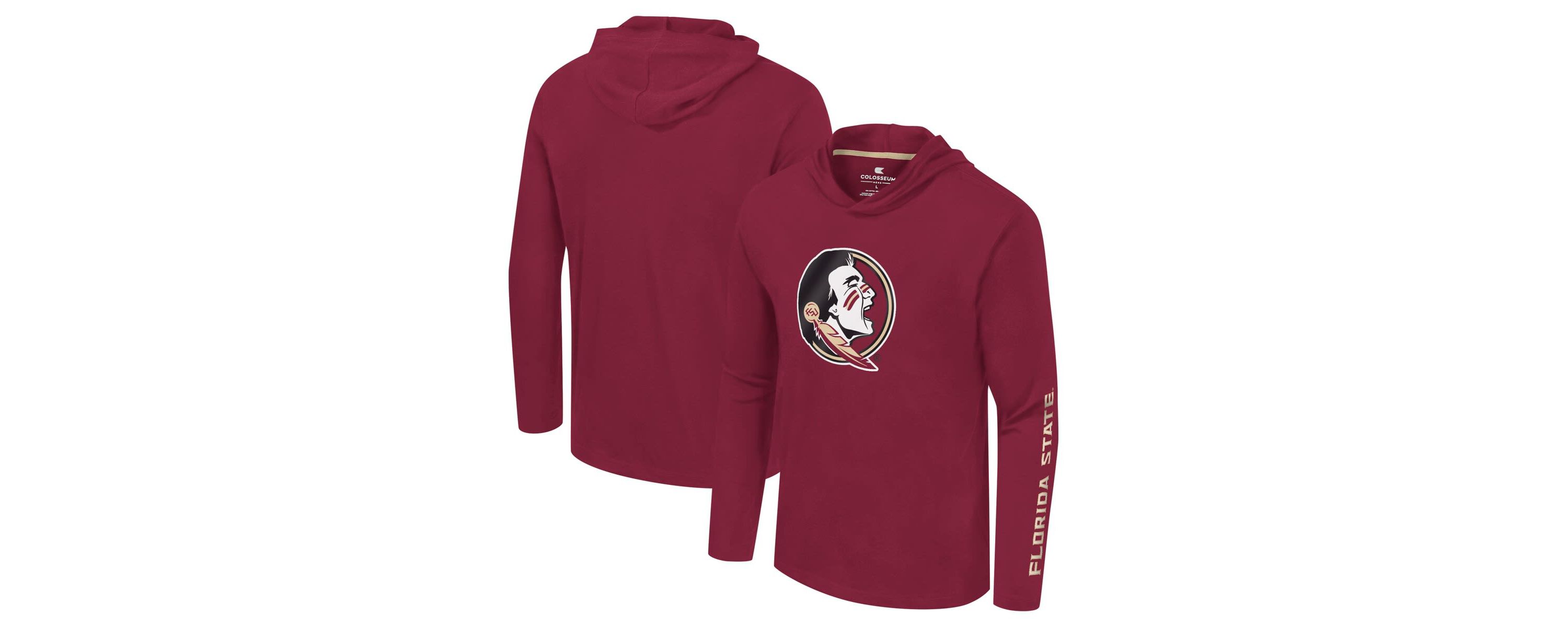 NCAA Florida State Seminoles Logo Lockup Active Blend Long Sleeve T-Shirt Hoodie