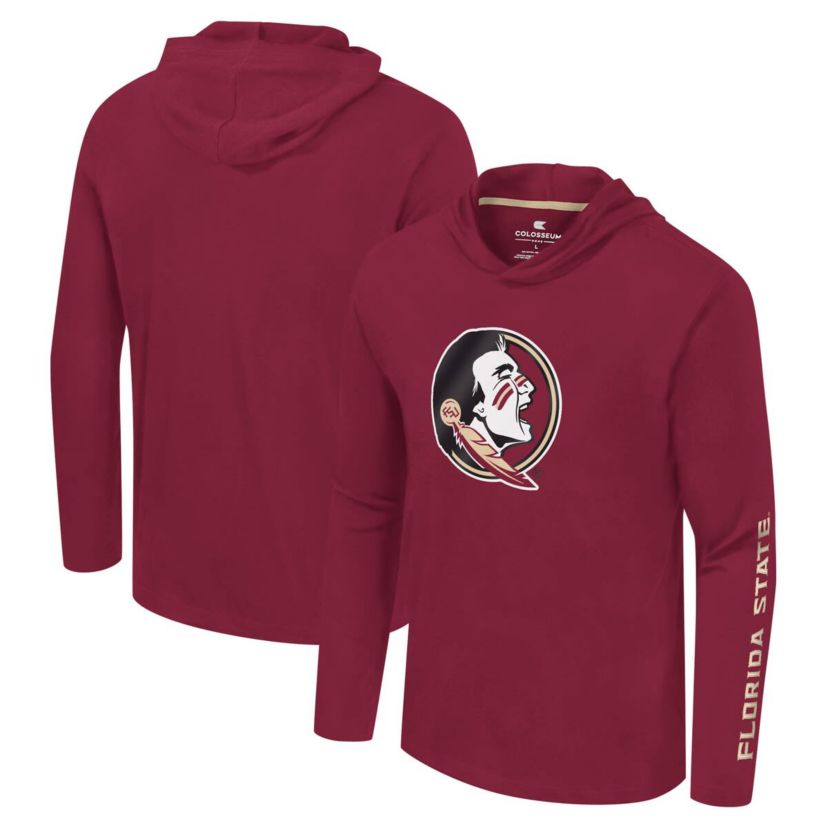 NCAA Florida State Seminoles Logo Lockup Active Blend Long Sleeve T-Shirt Hoodie