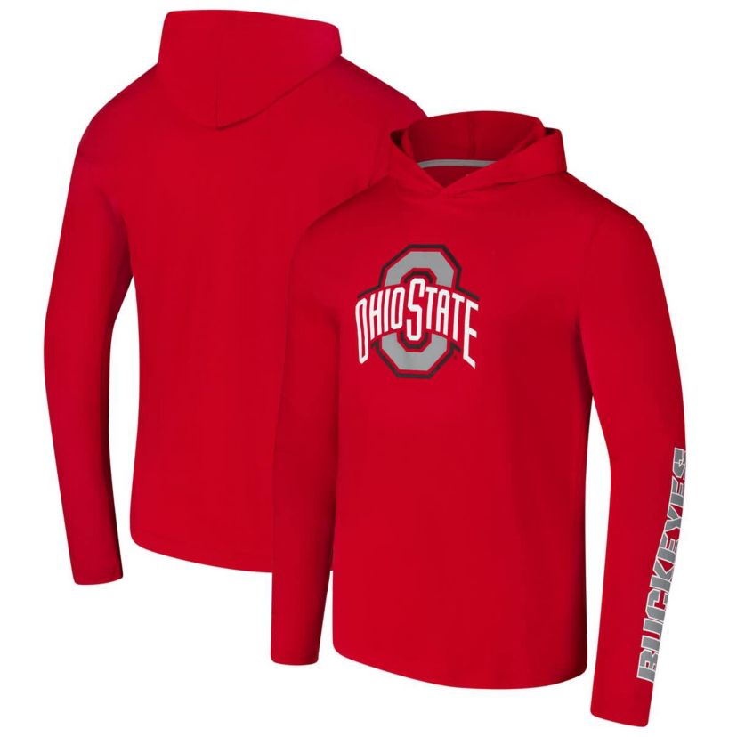 NCAA Ohio State Buckeyes Logo Lockup Active Blend Long Sleeve T-Shirt Hoodie