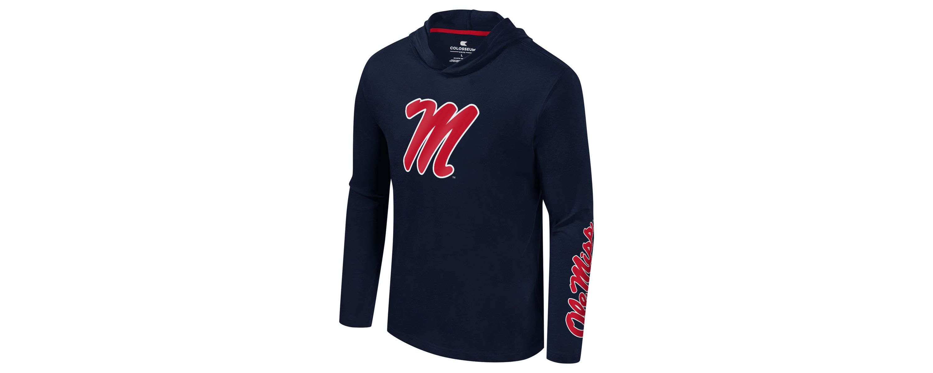 NCAA Ole Miss Rebels Logo Lockup Active Blend Long Sleeve T-Shirt Hoodie