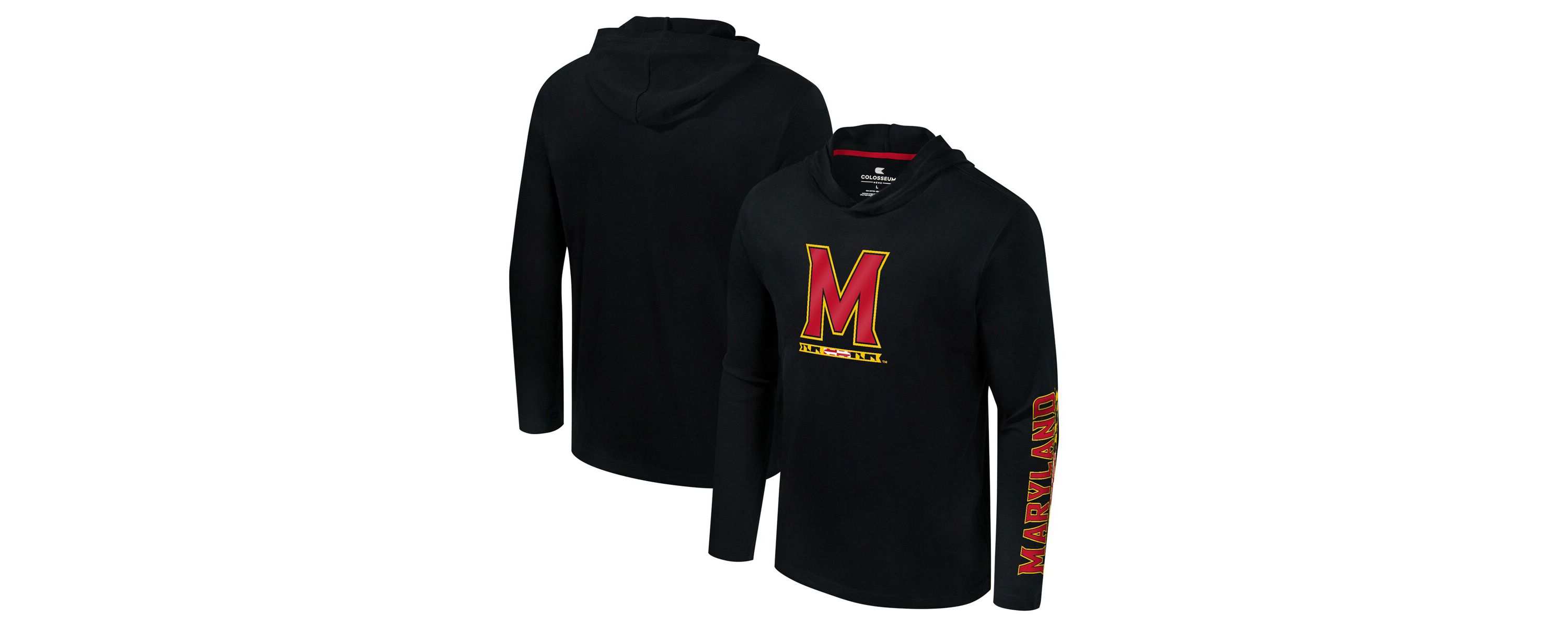 NCAA Maryland Terrapins Logo Lockup Active Blend Long Sleeve T-Shirt Hoodie
