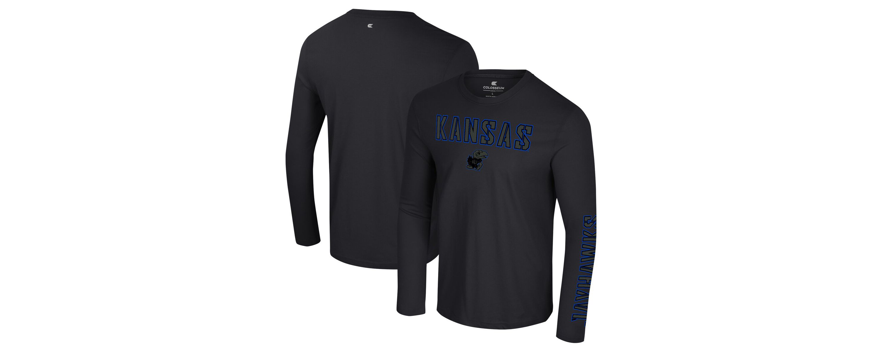 NCAA Kansas Jayhawks Color Pop Active Blend 2-Hit Long Sleeve T-Shirt