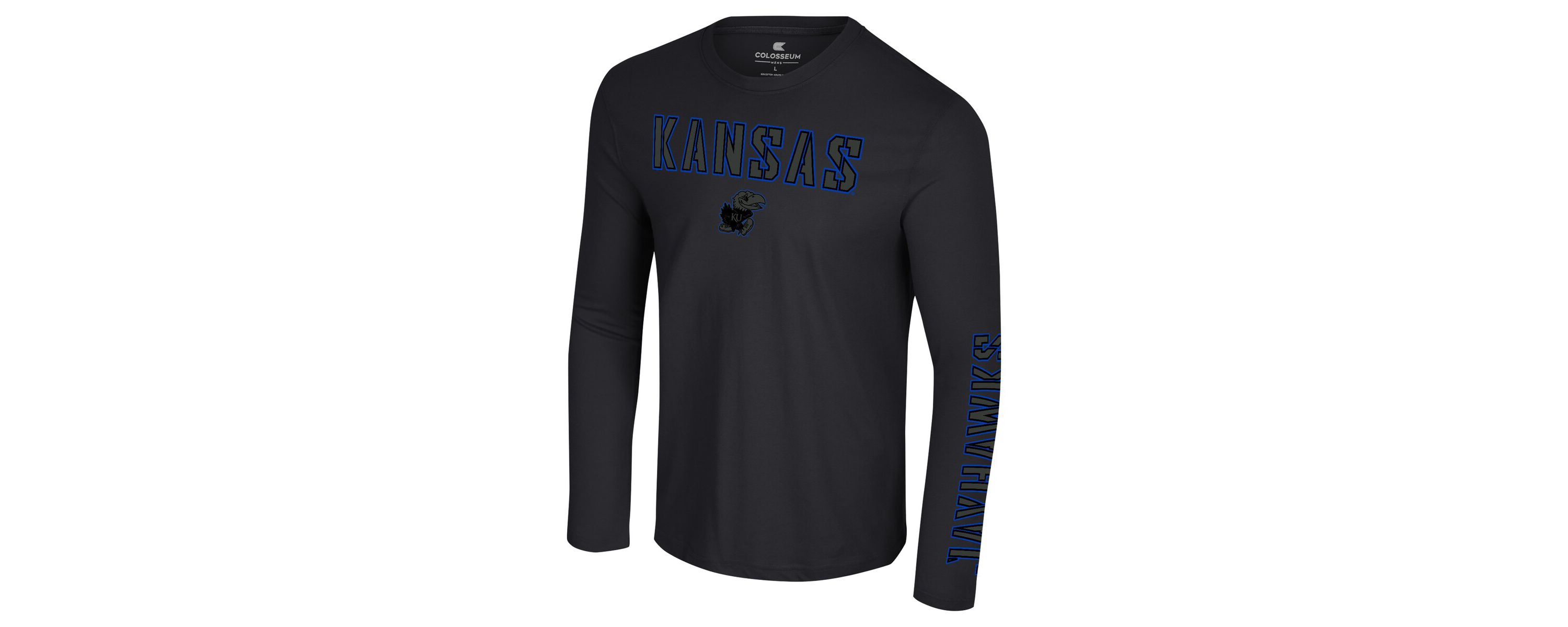 NCAA Kansas Jayhawks Color Pop Active Blend 2-Hit Long Sleeve T-Shirt