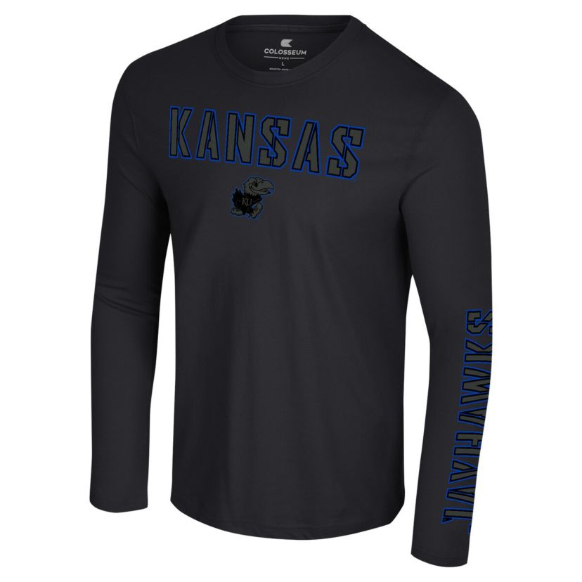 NCAA Kansas Jayhawks Color Pop Active Blend 2-Hit Long Sleeve T-Shirt