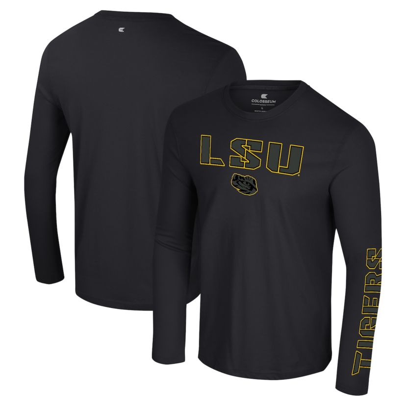 NCAA LSU Tigers Color Pop Active Blend 2-Hit Long Sleeve T-Shirt