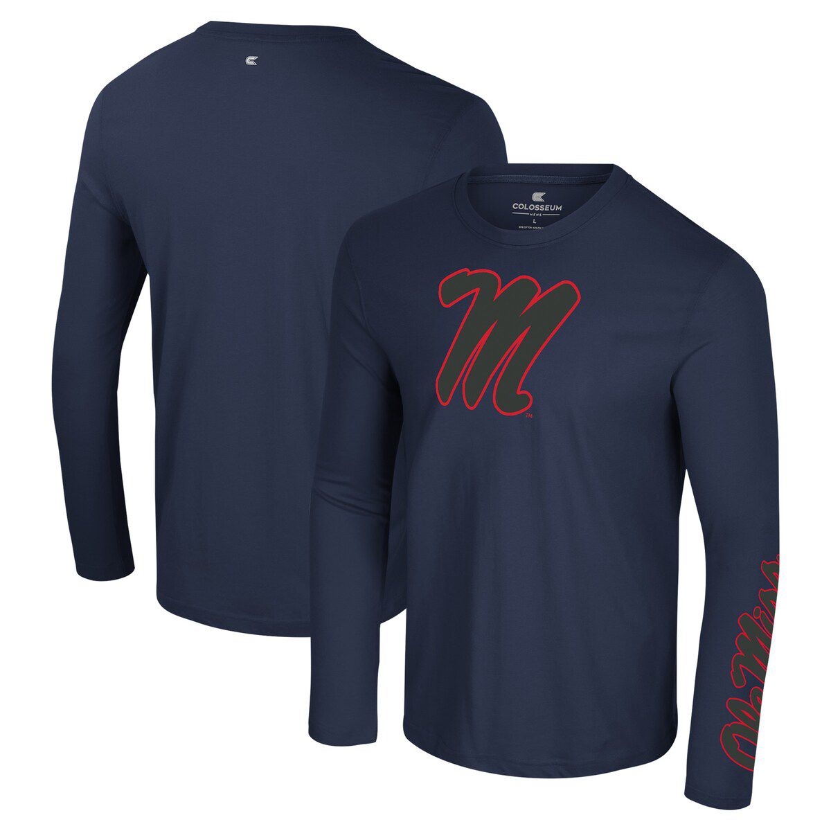 NCAA Ole Miss Rebels Color Pop Active Blend 2-Hit Long Sleeve T-Shirt