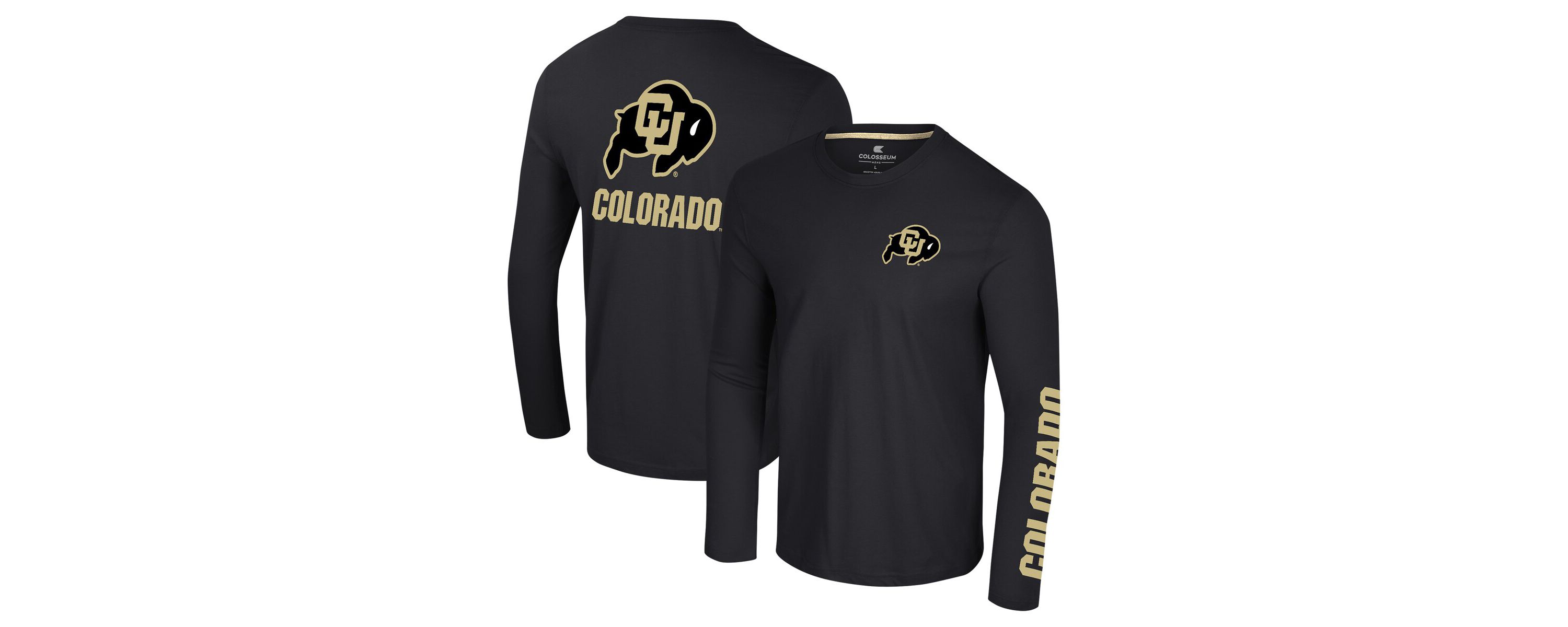 NCAA Colorado Buffaloes Logo Lockup 3-Hit Active Blend Long Sleeve T-Shirt