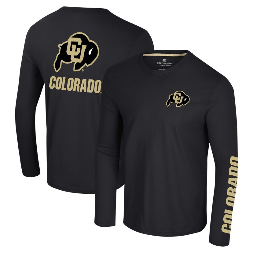 NCAA Colorado Buffaloes Logo Lockup 3-Hit Active Blend Long Sleeve T-Shirt