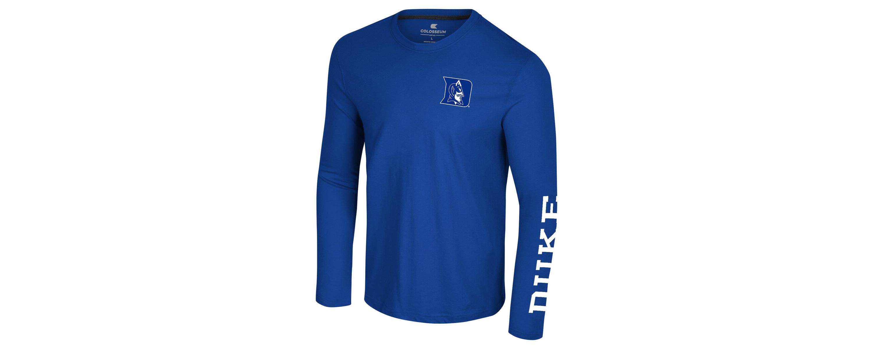 Duke Blue Devils NCAA Duke Devils Logo Lockup 3-Hit Active Blend Long Sleeve T-Shirt