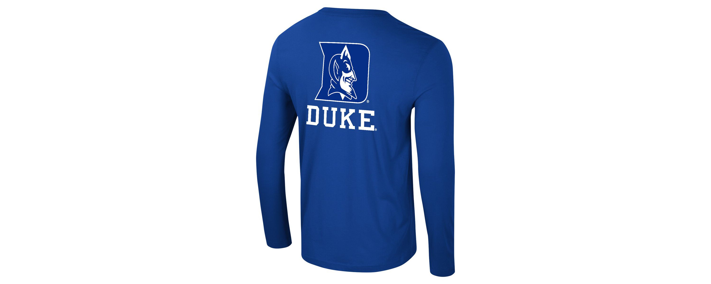 Duke Blue Devils NCAA Duke Devils Logo Lockup 3-Hit Active Blend Long Sleeve T-Shirt