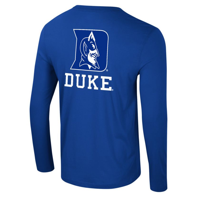 Duke Blue Devils NCAA Duke Devils Logo Lockup 3-Hit Active Blend Long Sleeve T-Shirt