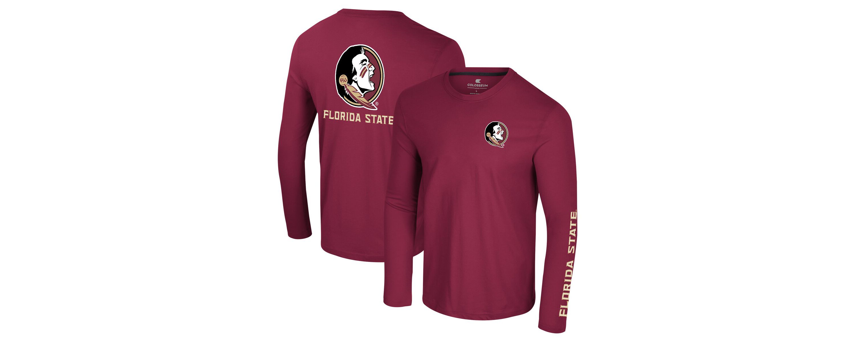 NCAA Florida State Seminoles Logo Lockup 3-Hit Active Blend Long Sleeve T-Shirt