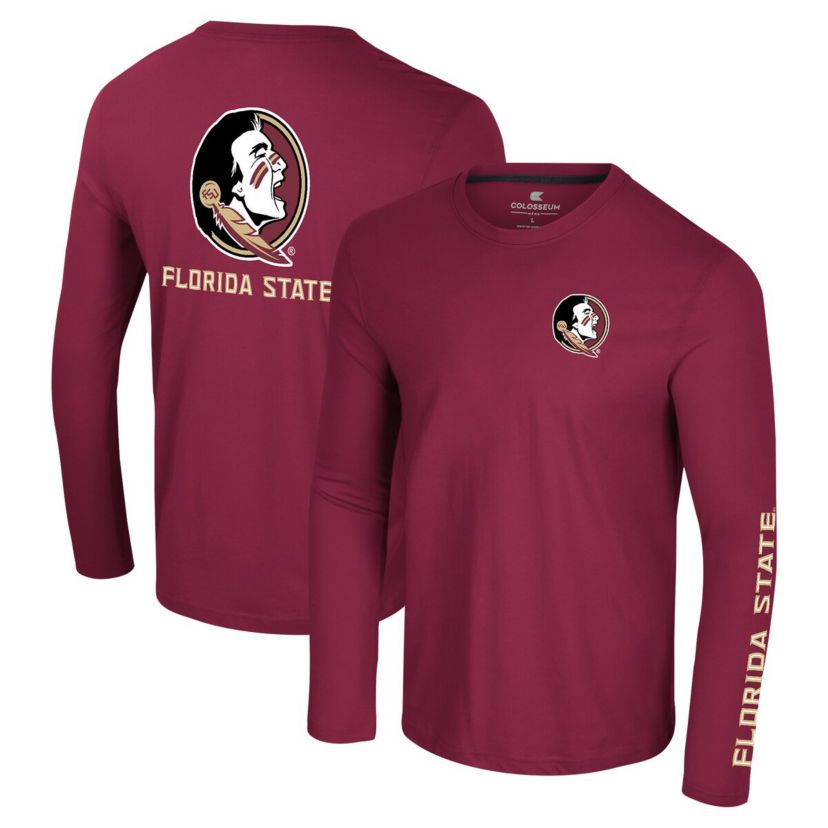 NCAA Florida State Seminoles Logo Lockup 3-Hit Active Blend Long Sleeve T-Shirt