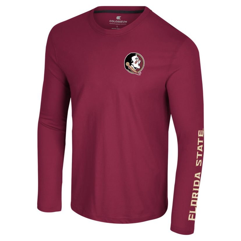 NCAA Florida State Seminoles Logo Lockup 3-Hit Active Blend Long Sleeve T-Shirt