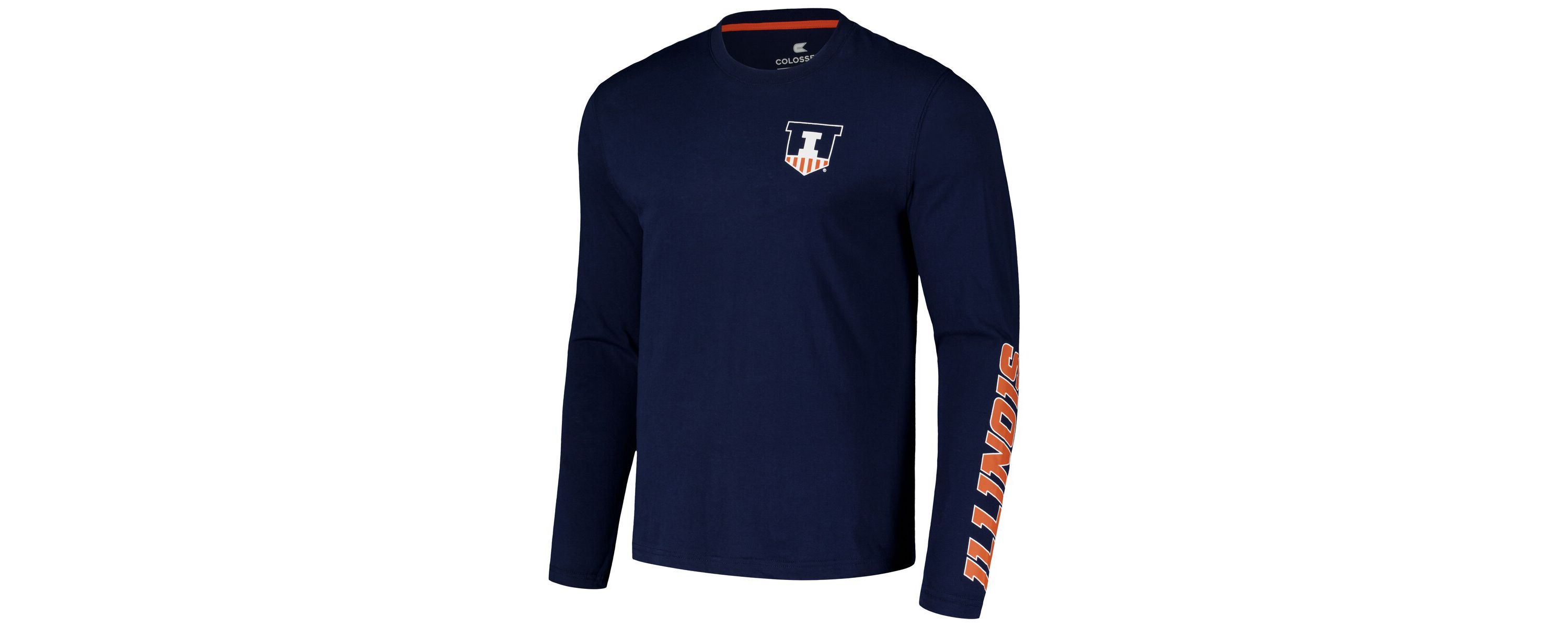 NCAA Illinois Fighting Illini Logo Lockup 3-Hit Active Blend Long Sleeve T-Shirt
