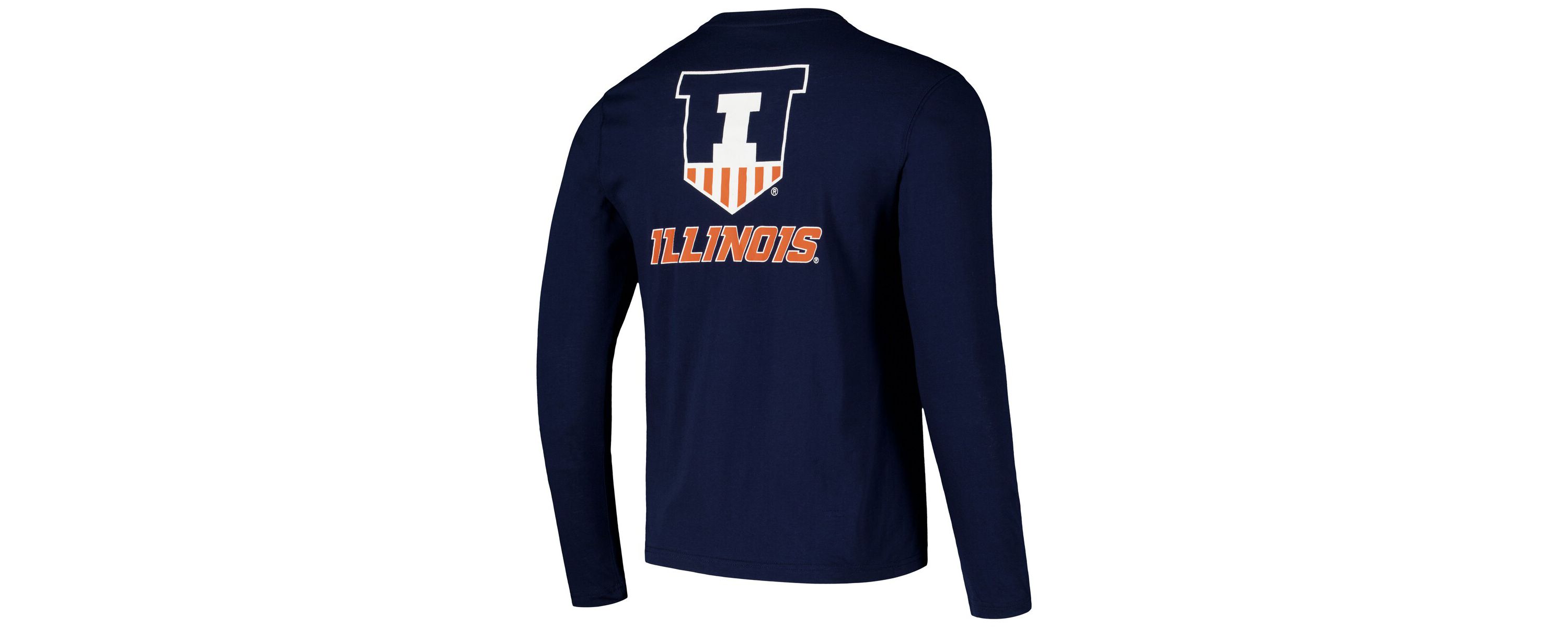 NCAA Illinois Fighting Illini Logo Lockup 3-Hit Active Blend Long Sleeve T-Shirt