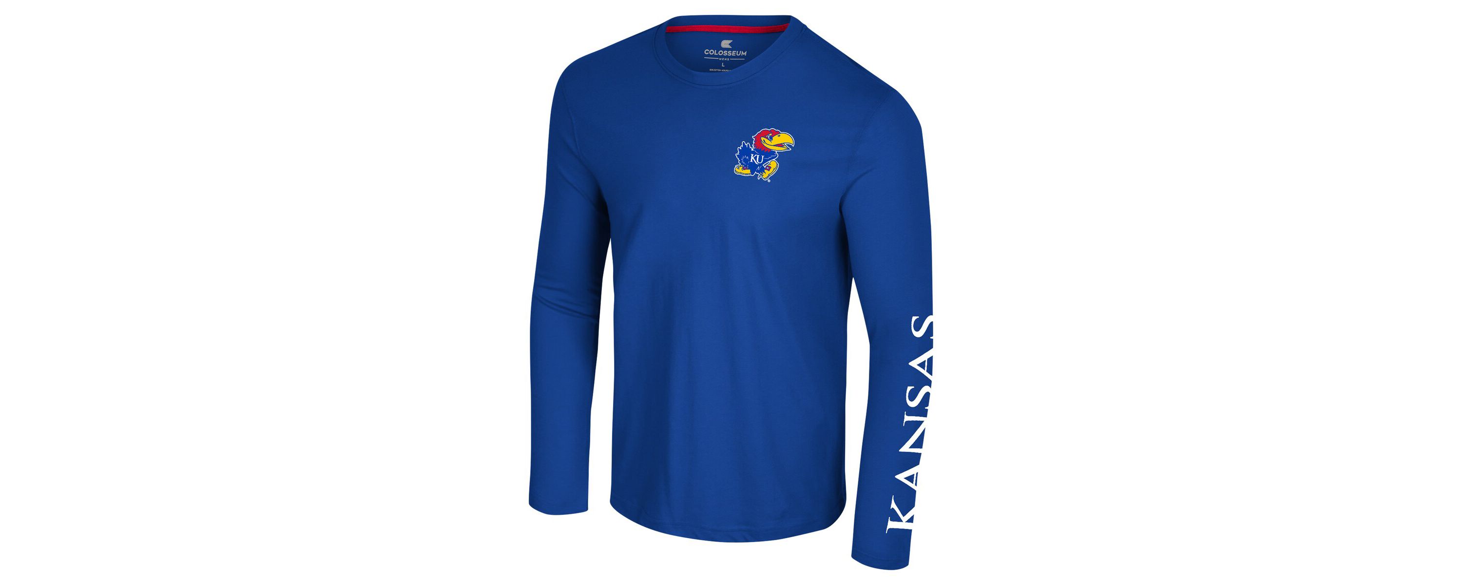 NCAA Kansas Jayhawks Logo Lockup 3-Hit Active Blend Long Sleeve T-Shirt