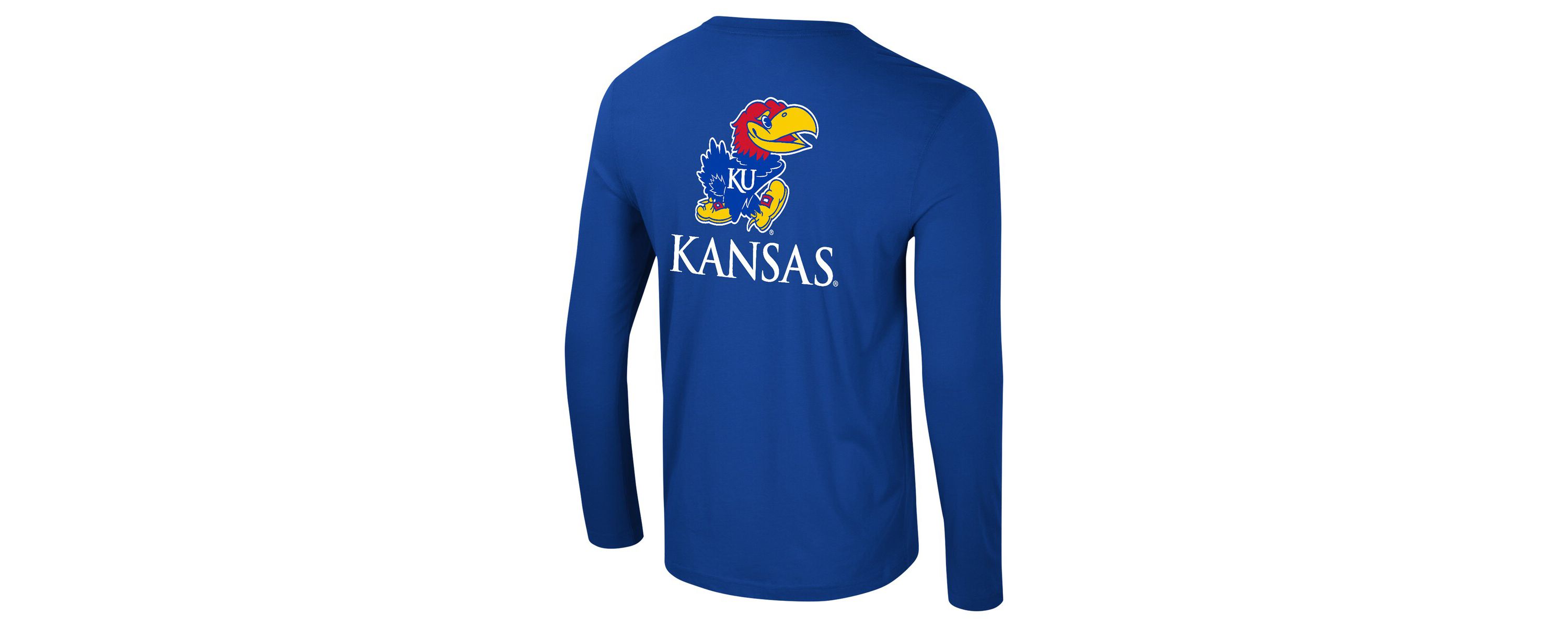 NCAA Kansas Jayhawks Logo Lockup 3-Hit Active Blend Long Sleeve T-Shirt