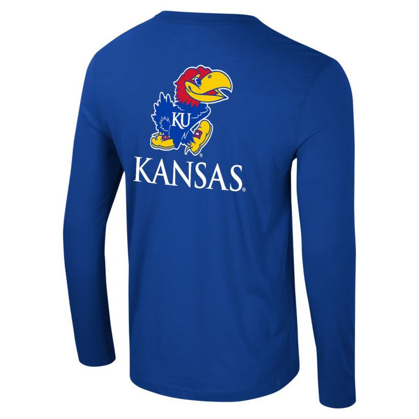 NCAA Kansas Jayhawks Logo Lockup 3-Hit Active Blend Long Sleeve T-Shirt