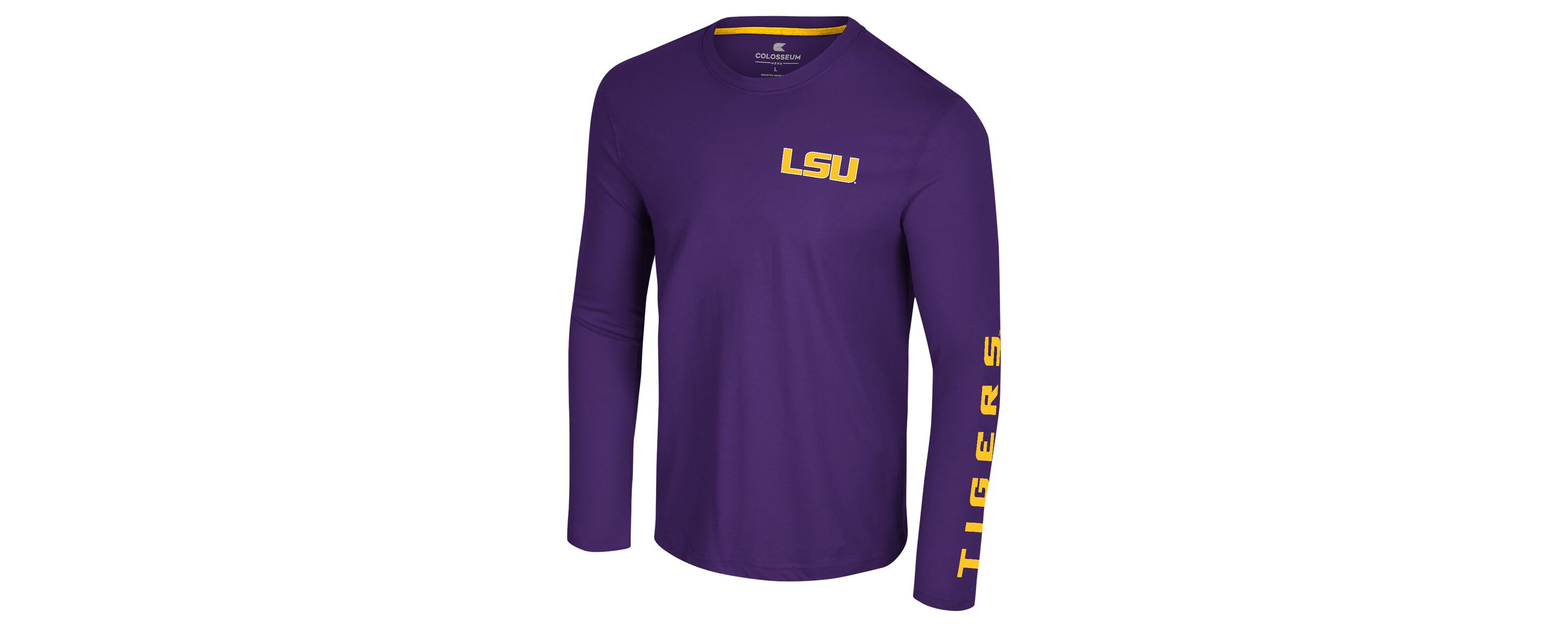 NCAA LSU Tigers Logo Lockup 3-Hit Active Blend Long Sleeve T-Shirt