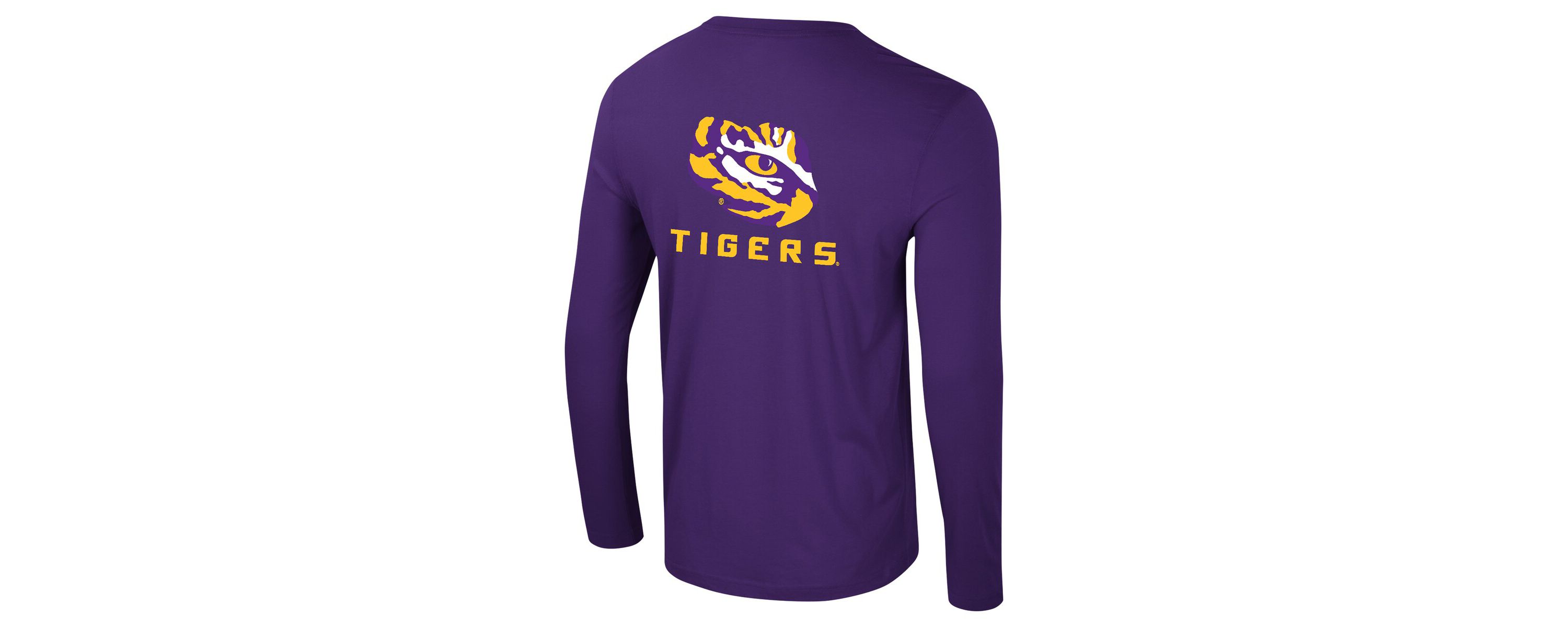 NCAA LSU Tigers Logo Lockup 3-Hit Active Blend Long Sleeve T-Shirt