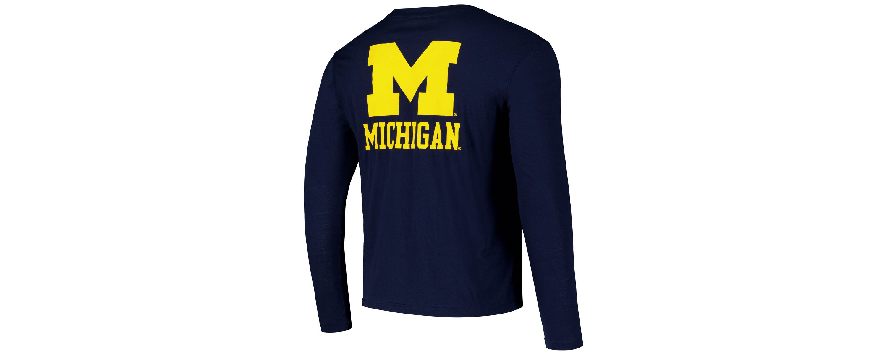 NCAA Michigan Wolverines Logo Lockup 3-Hit Active Blend Long Sleeve T-Shirt