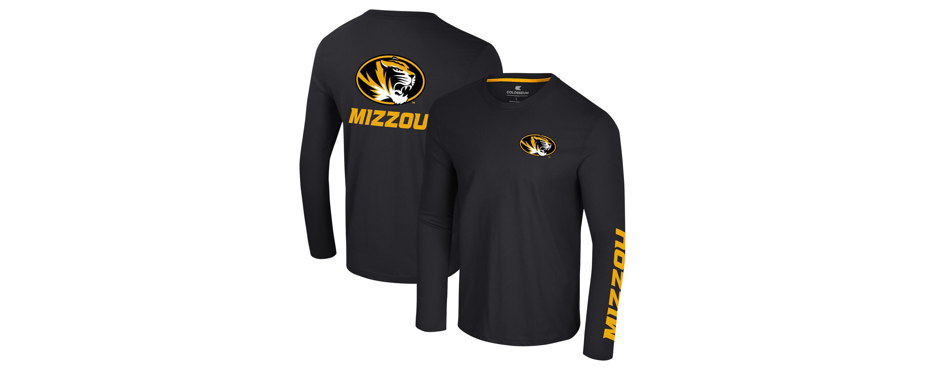 NCAA Missouri Tigers Logo Lockup 3-Hit Active Blend Long Sleeve T-Shirt