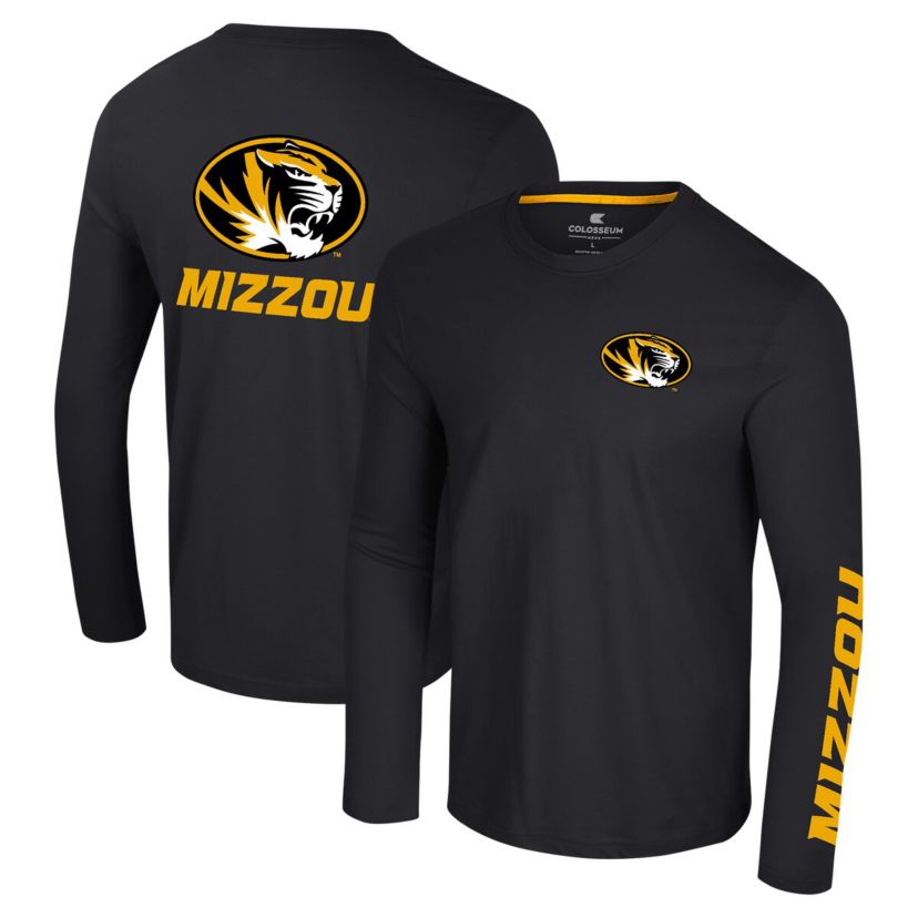 NCAA Missouri Tigers Logo Lockup 3-Hit Active Blend Long Sleeve T-Shirt