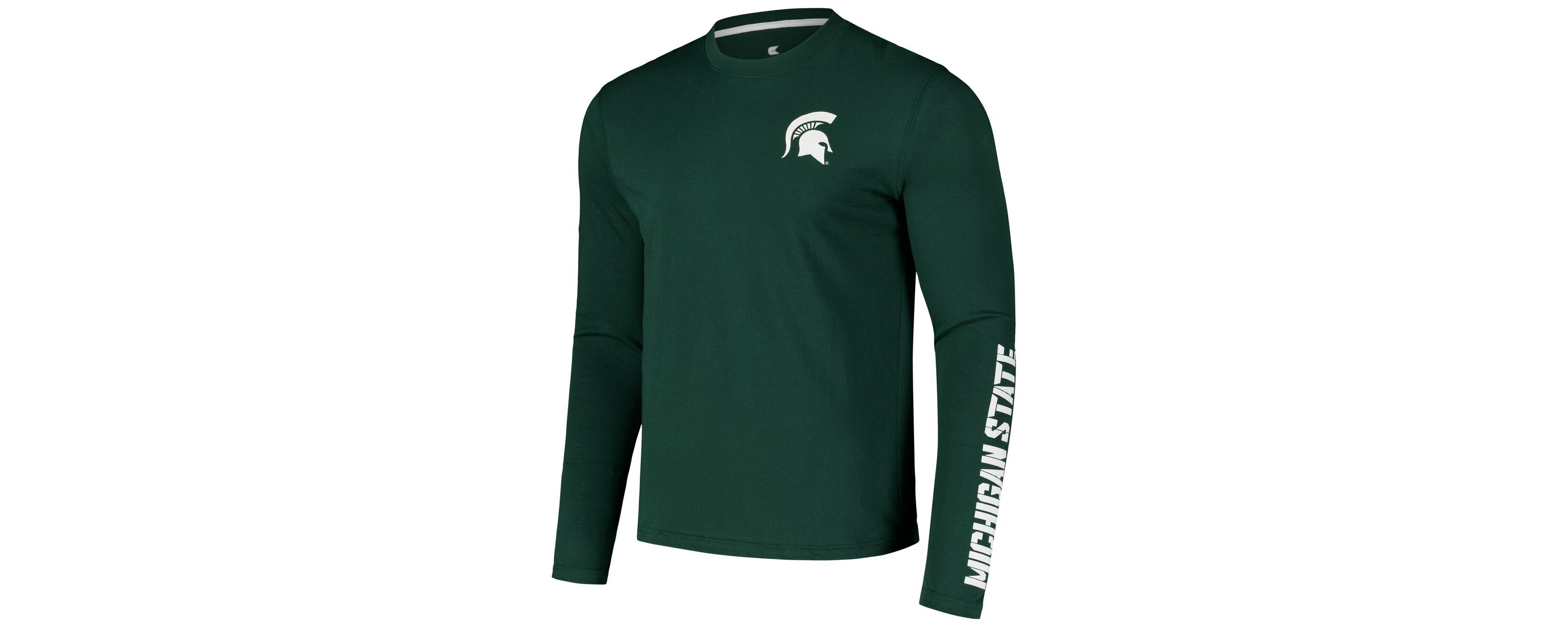 NCAA Michigan State Spartans Logo Lockup 3-Hit Active Blend Long Sleeve T-Shirt