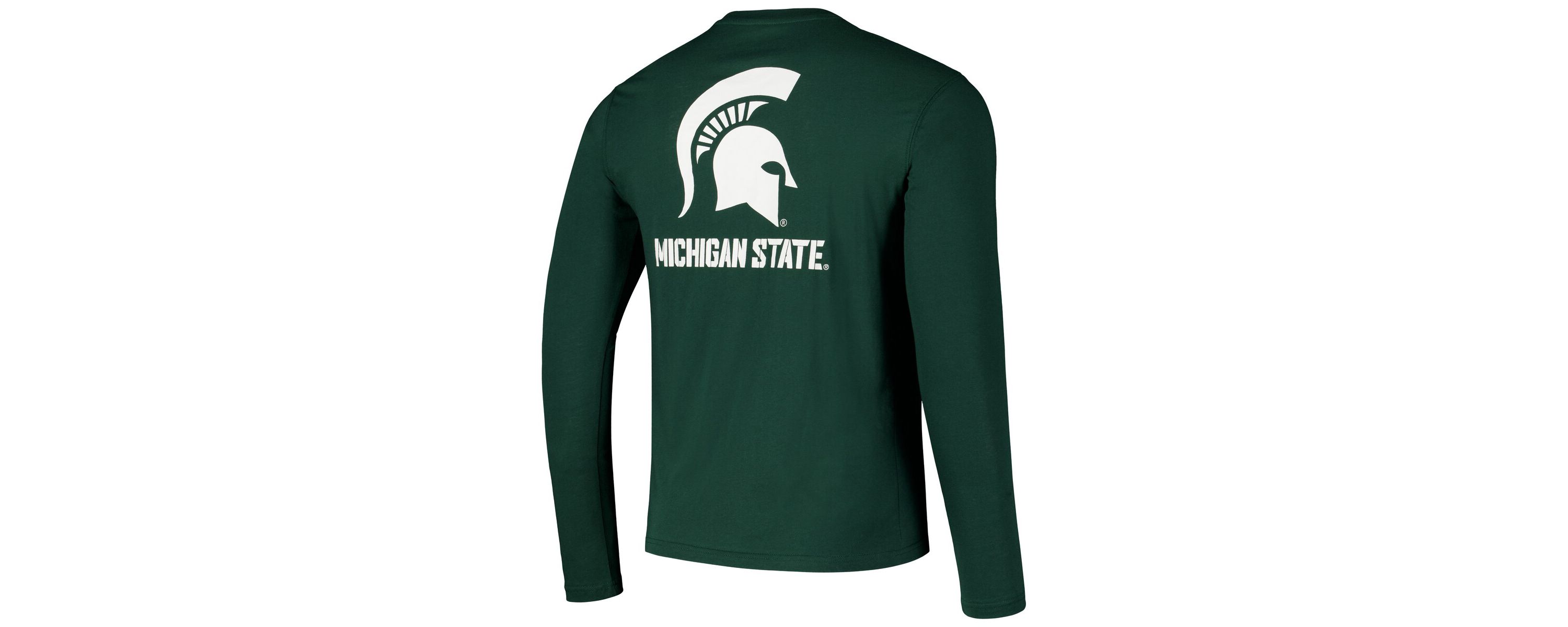 NCAA Michigan State Spartans Logo Lockup 3-Hit Active Blend Long Sleeve T-Shirt