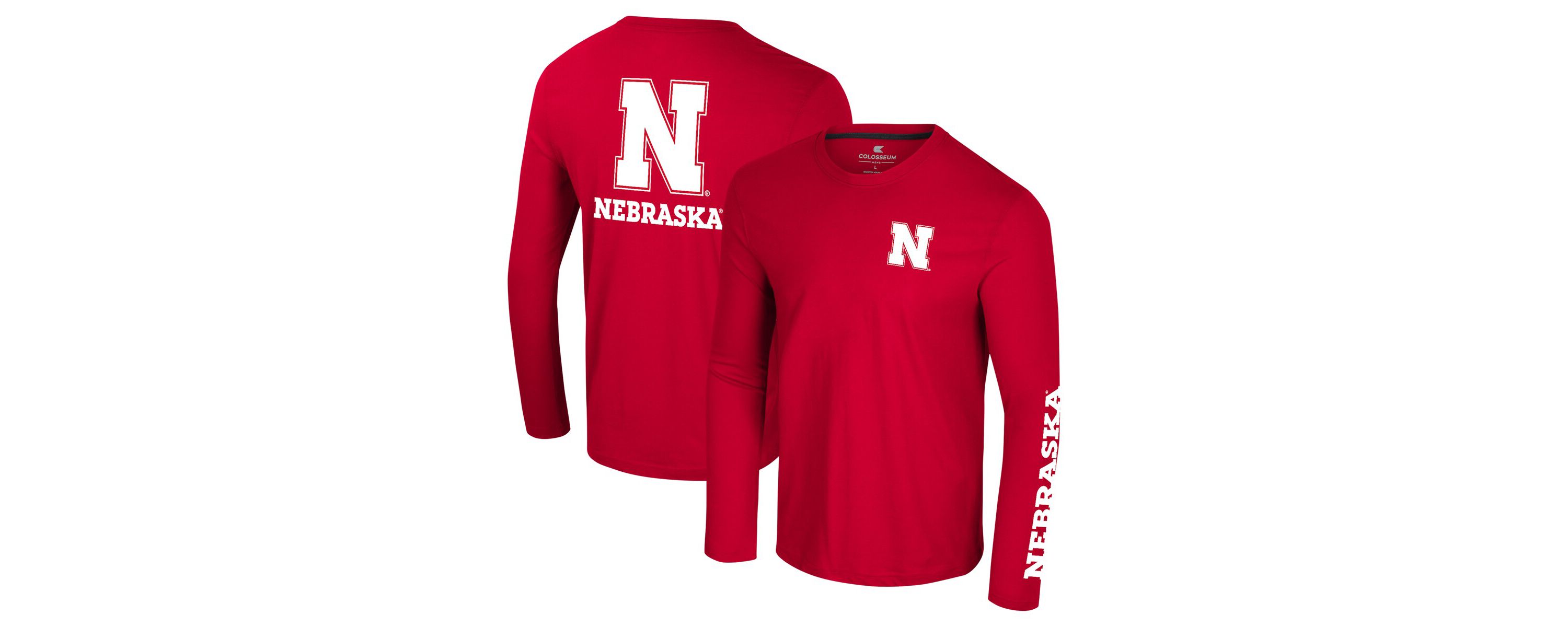 NCAA Nebraska Huskers Logo Lockup 3-Hit Active Blend Long Sleeve T-Shirt