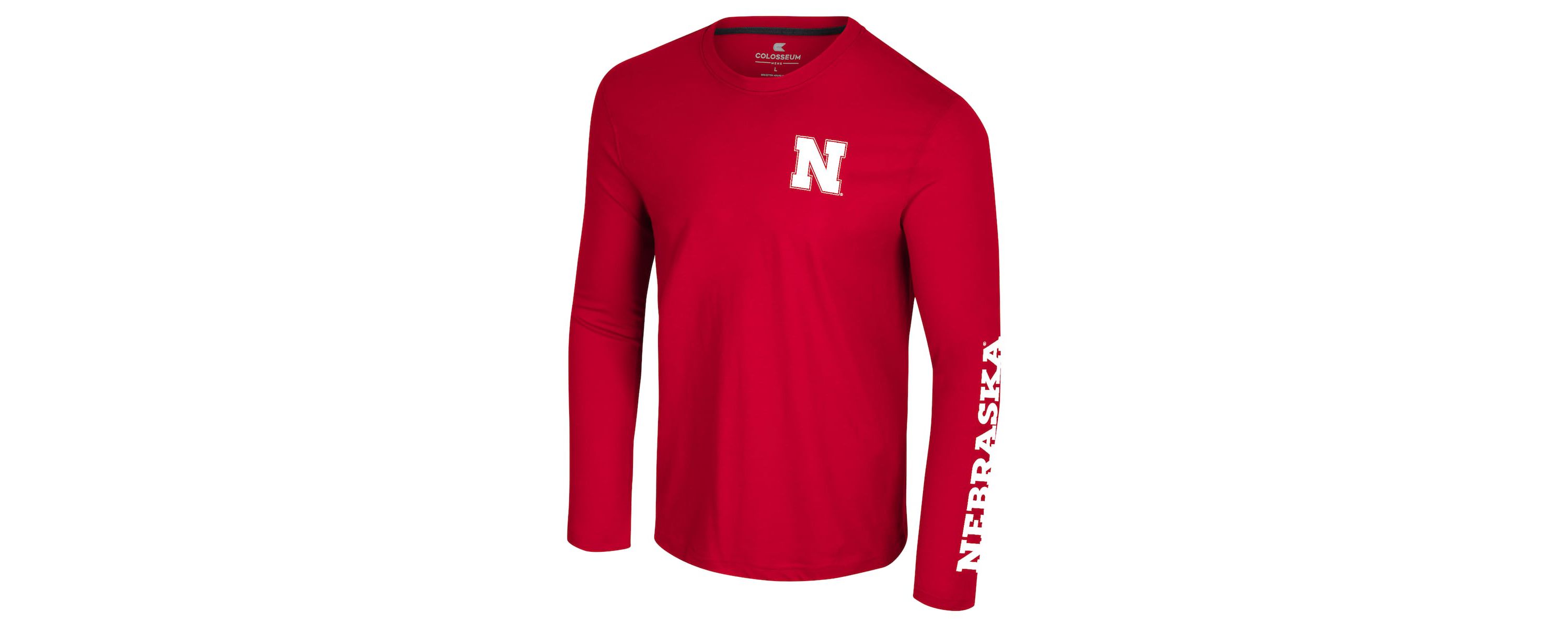 NCAA Nebraska Huskers Logo Lockup 3-Hit Active Blend Long Sleeve T-Shirt