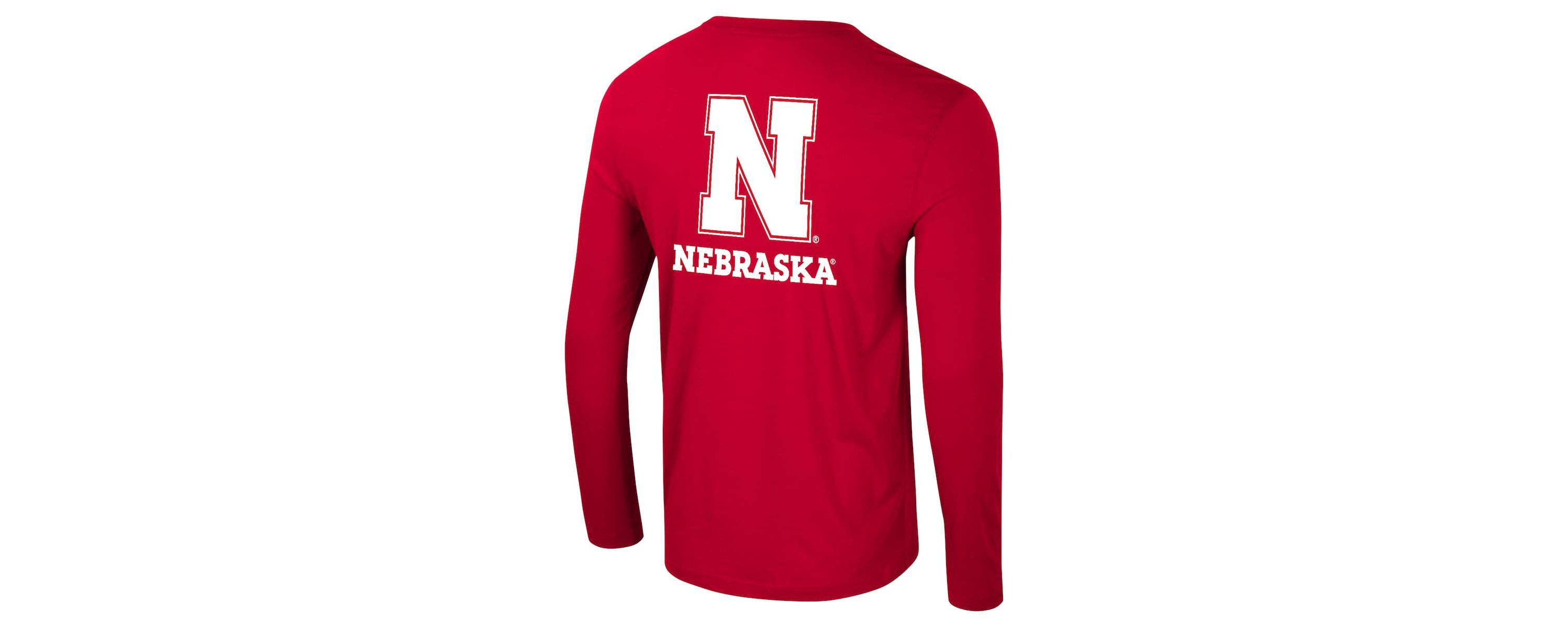 NCAA Nebraska Huskers Logo Lockup 3-Hit Active Blend Long Sleeve T-Shirt