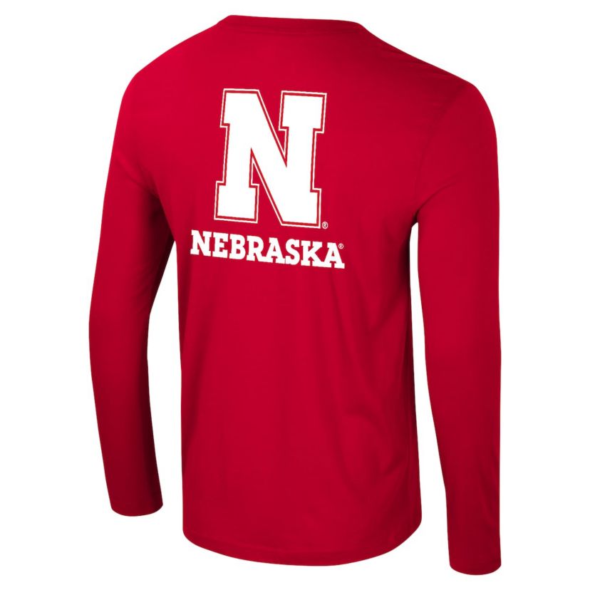 NCAA Nebraska Huskers Logo Lockup 3-Hit Active Blend Long Sleeve T-Shirt
