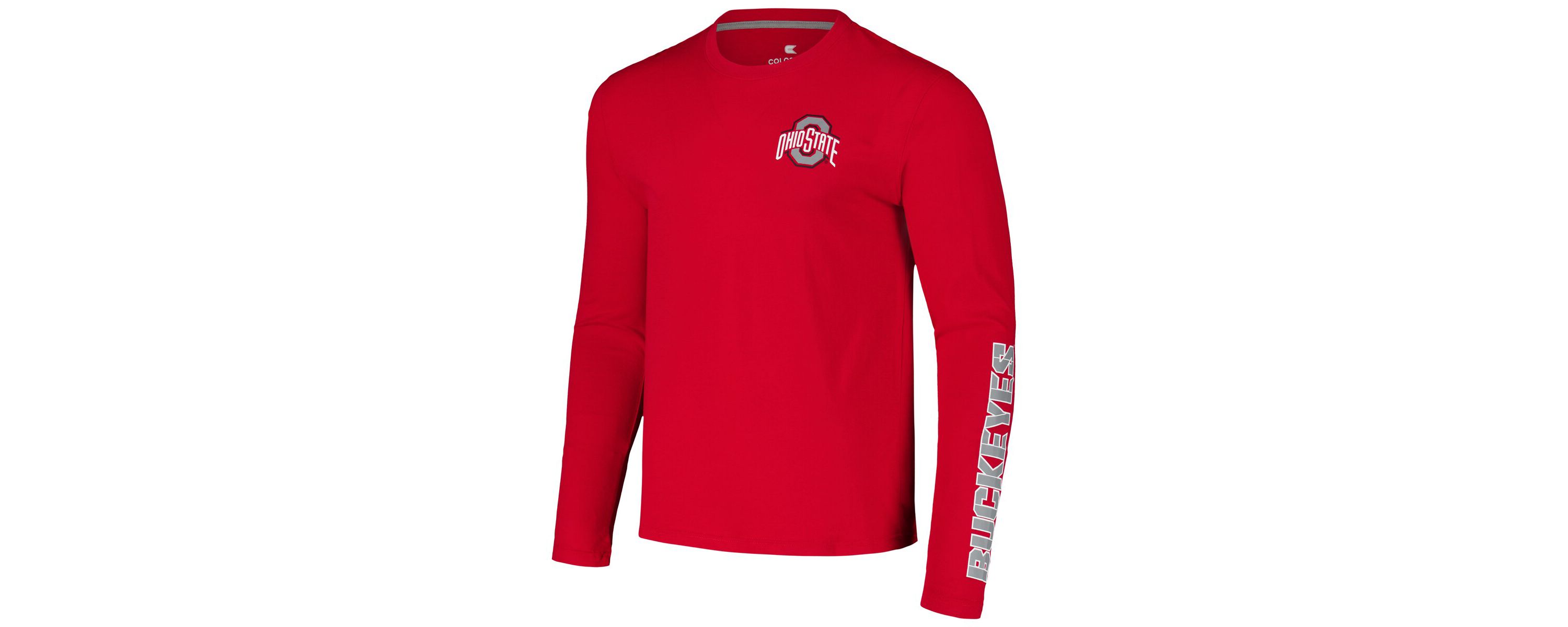 NCAA Ohio State Buckeyes Logo Lockup 3-Hit Active Blend Long Sleeve T-Shirt