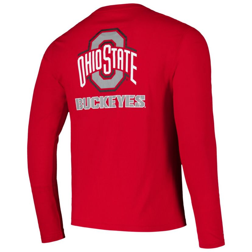 NCAA Ohio State Buckeyes Logo Lockup 3-Hit Active Blend Long Sleeve T-Shirt