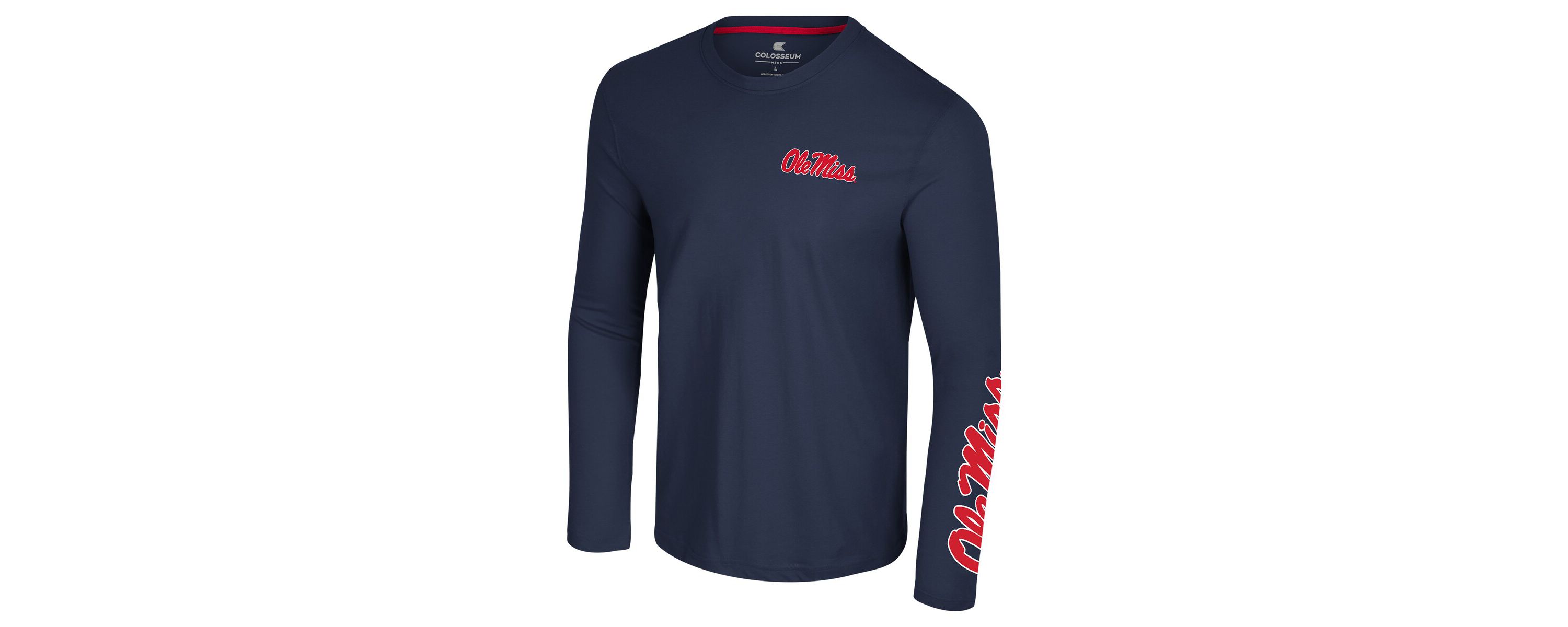 NCAA Ole Miss Rebels Logo Lockup 3-Hit Active Blend Long Sleeve T-Shirt