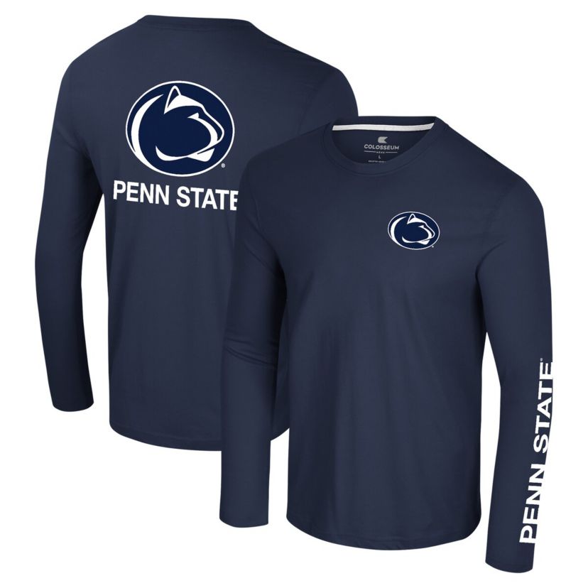 NCAA Penn State Nittany Lions Logo Lockup 3-Hit Active Blend Long Sleeve T-Shirt
