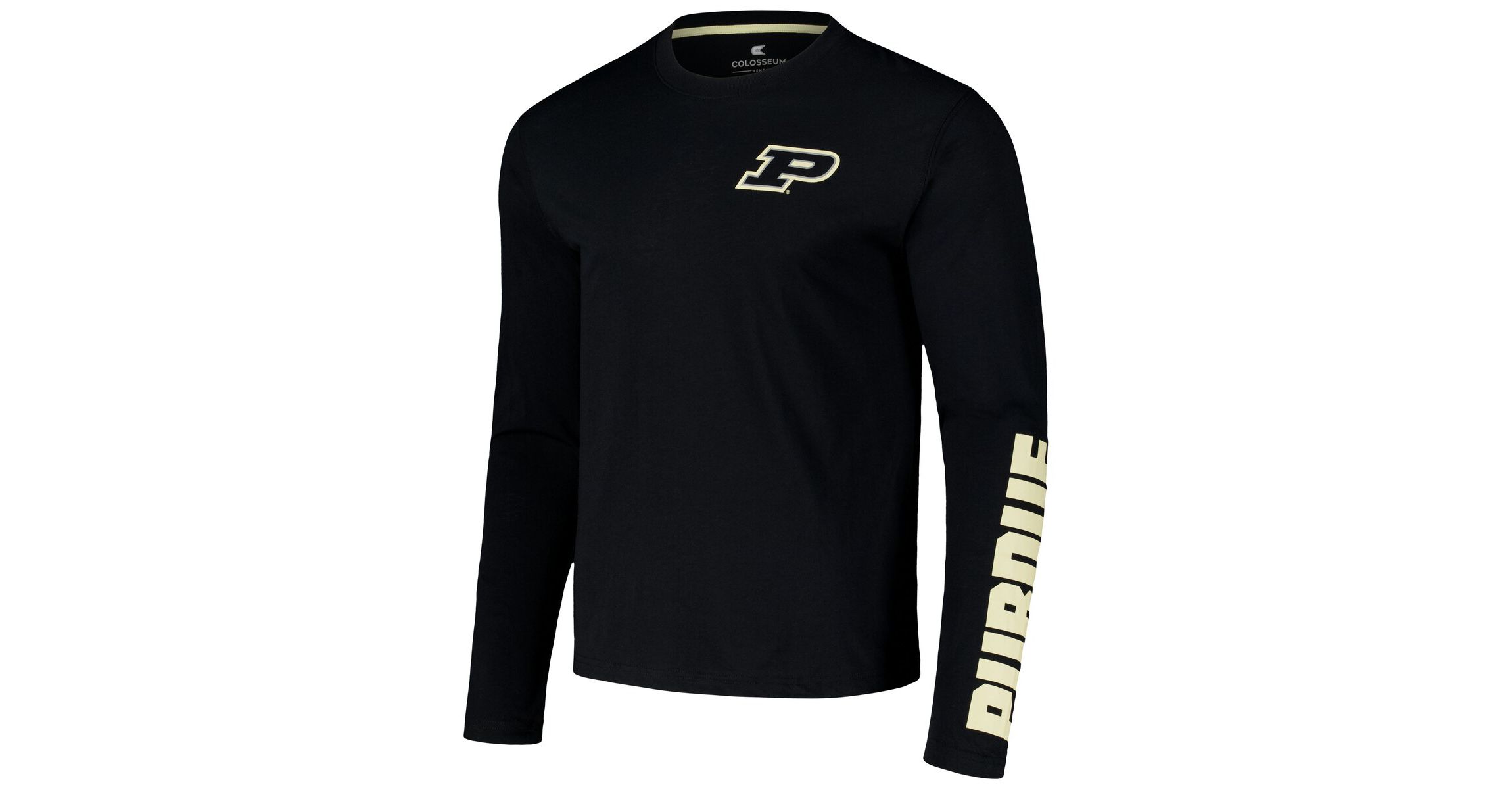 NCAA Purdue Boilermakers Logo Lockup 3-Hit Active Blend Long Sleeve T-Shirt