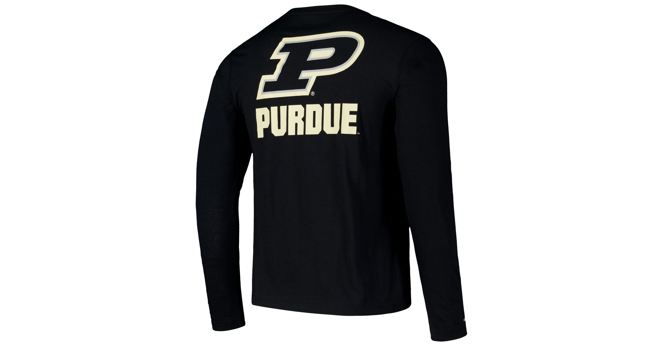 NCAA Purdue Boilermakers Logo Lockup 3-Hit Active Blend Long Sleeve T-Shirt